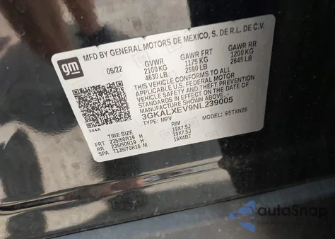 2022 GMC Terrain Awd Denali z USA, uszkodzony, nr VIN 3GKALXEV9NL239005